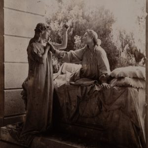 PHOTO Albumine	Italie	Gènes Statue	21X26cm	1880 Noack  Campo Santo