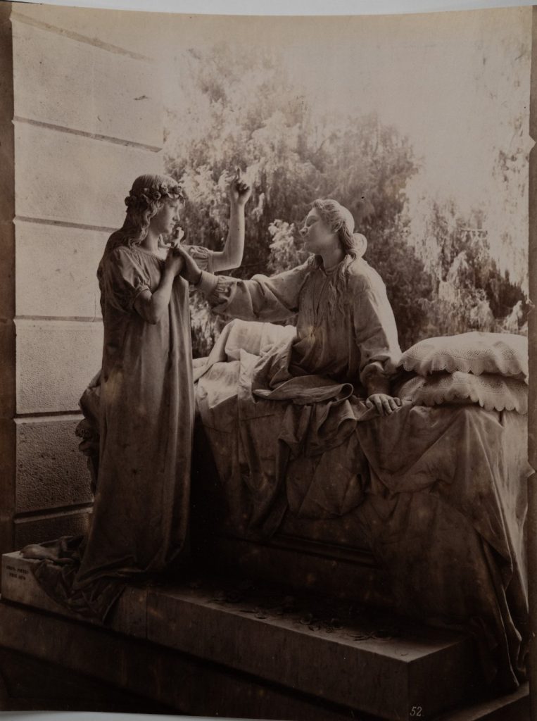 PHOTO Albumine Italie Gènes Statue 21X26cm 1880 Noack Campo Santo