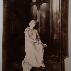 PHOTO Albumine	Italie	Gènes Statue	21X26cm	1880 Noack  Campo Santo