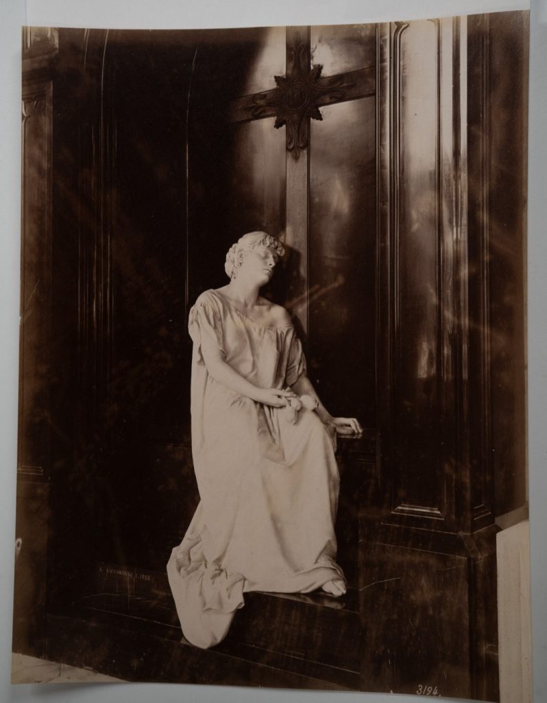 PHOTO Albumine Italie Gènes Statue 21X26cm 1880 Noack Campo Santo