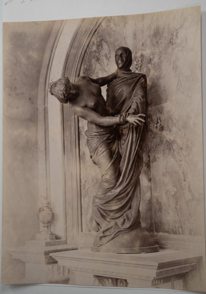PHOTO Albumine Italie Gènes Statue 21X26cm 1880 Noack Campo Santo