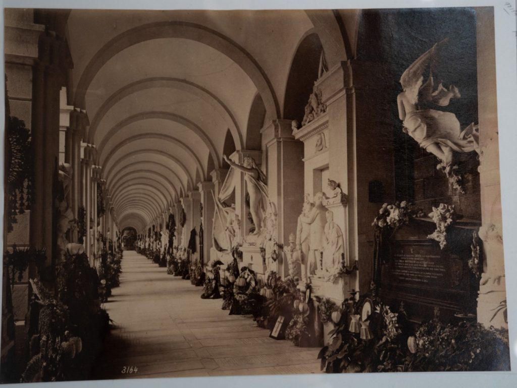 PHOTO Albumine Italie Gènes Statue 21X26cm 1880 Noack cimetière Staglieno