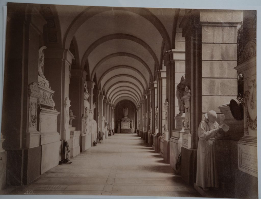 PHOTO Albumine Italie Gènes Statue 21X26cm 1880 Noack cimetière Staglieno