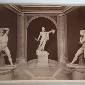 TIRAGE PHOTO Albumine	Italie	Statue Rome	19X24	1880 Vatican Cabinet de Canova