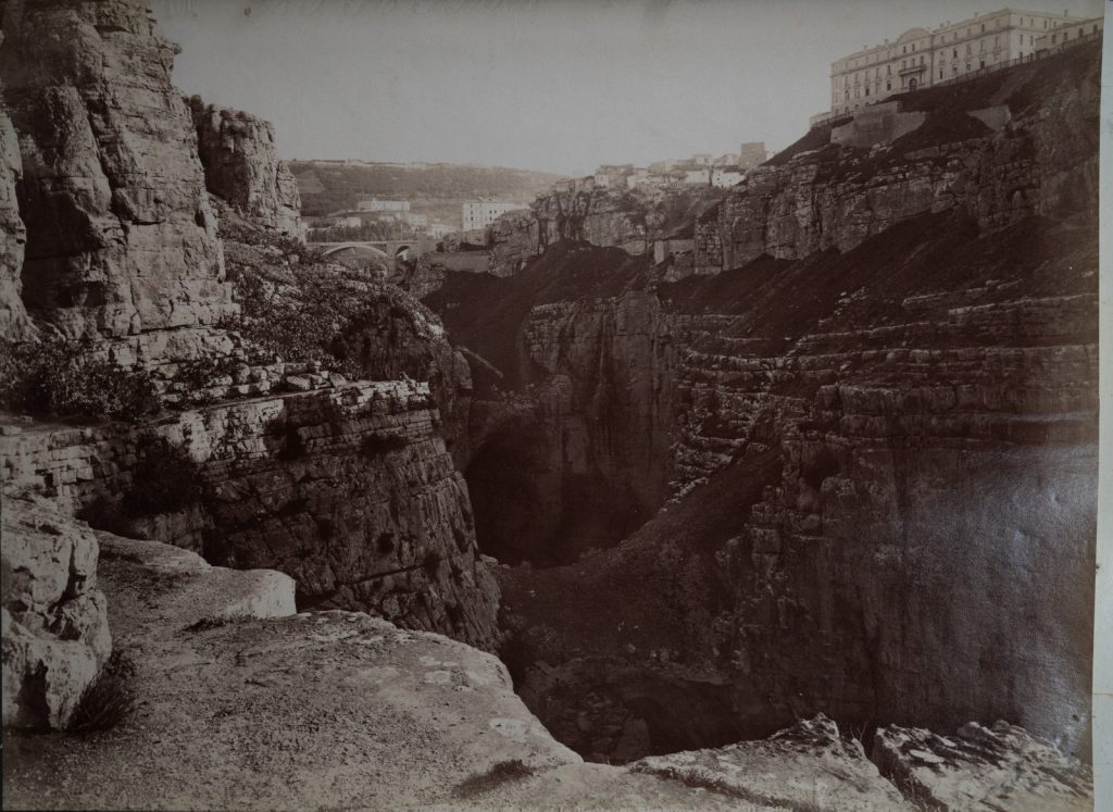 TIRAGE PHOTO Albumine Algérie Constantine Gorges du Rhummel 20X27cm 1880