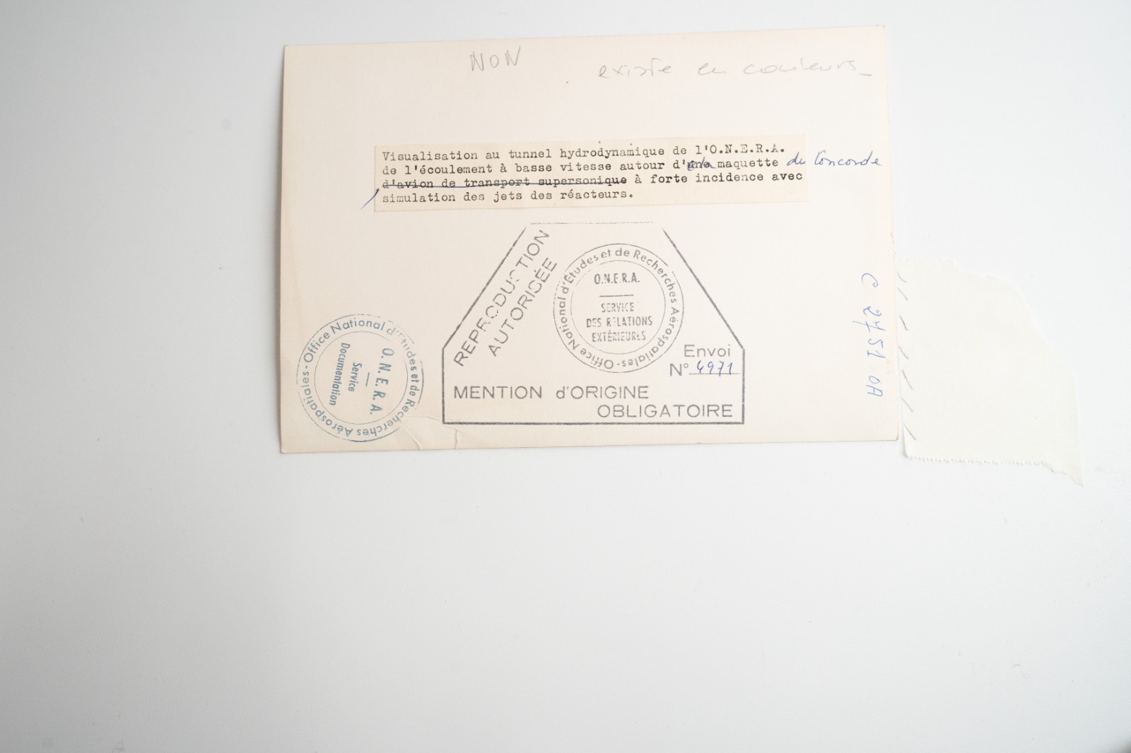 Photo Argentique France Concorde test aérodynamique sur maquette 12X17cm 1960 – Image 2