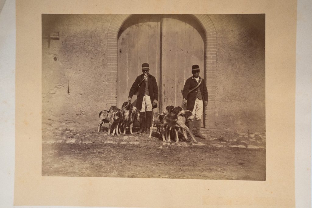 PHOTO Albumine Baron de Ruble Equipage Veneur chasse à cours	16X22cm	1870
