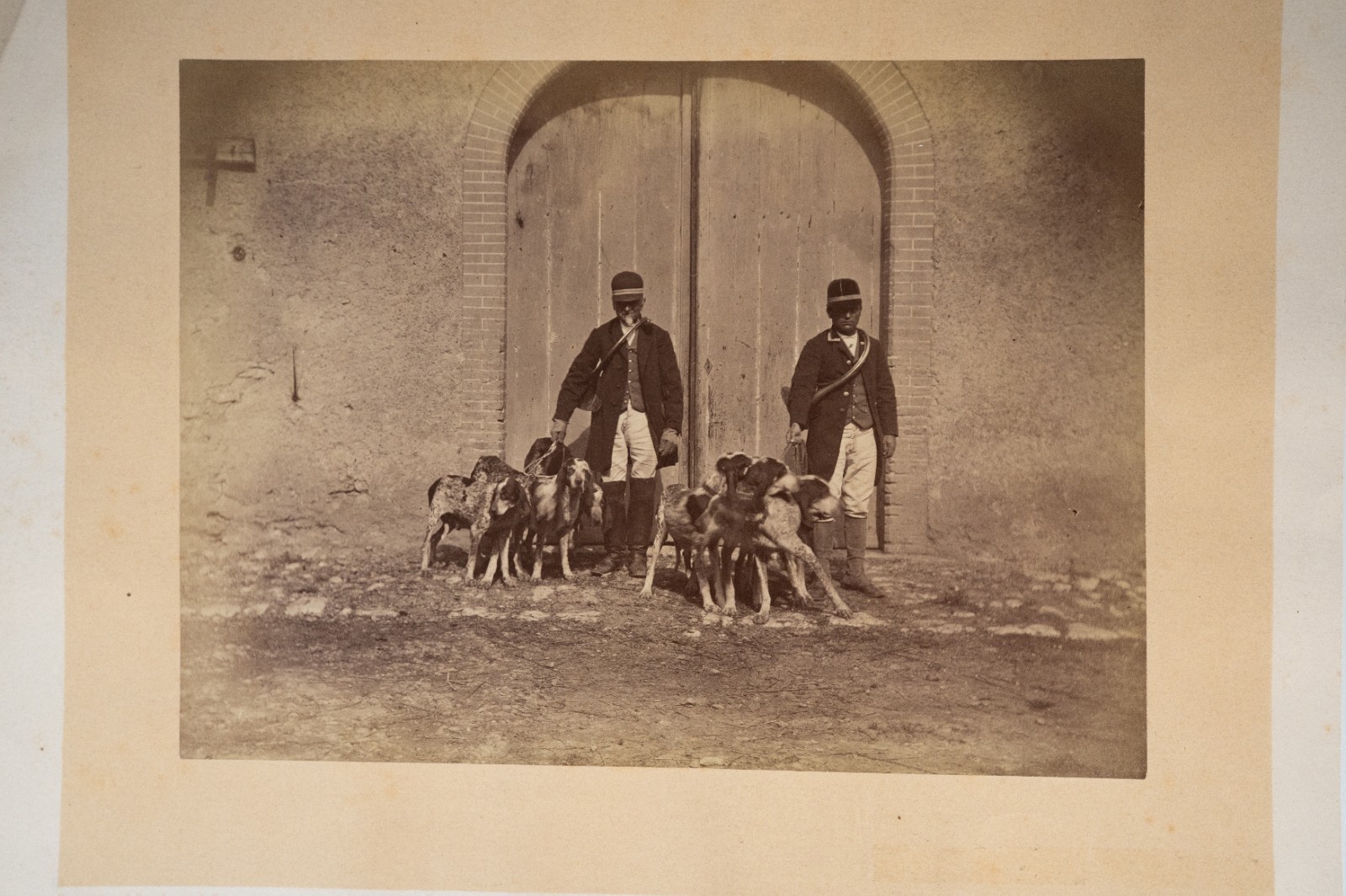 PHOTO Albumine Baron de Ruble Equipage Veneur chasse à cours 16X22cm 1870