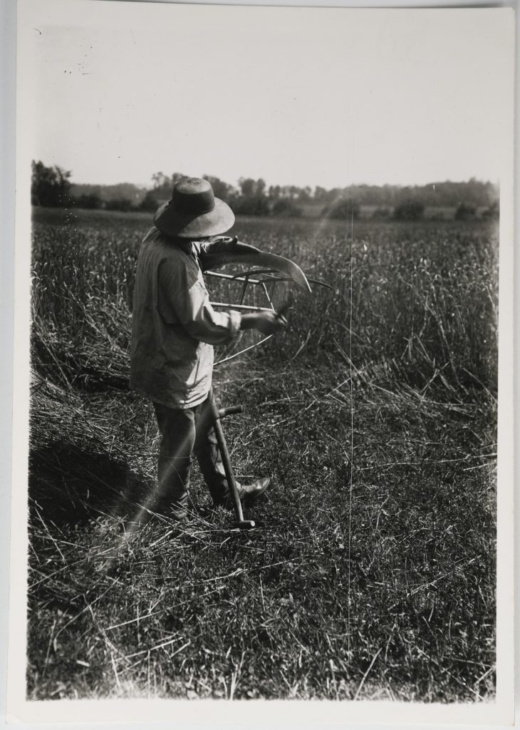 PHOTO Argentique Scène rurale agriculteur fauche un champs 13X18cm 1970