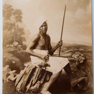 TIRAGE PHOTO Albumine	Egypte	guerrier Bisharin 	20X27cm	1880