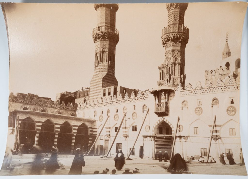 PHOTO Albumine Egypte La mosquée al-Azhar Le Caire 21X28cm 1880