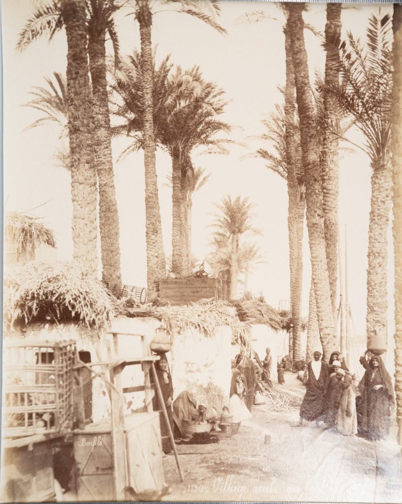 PHOTO Albumine Egypte Village au bord du Nil 21X28cm 1880 Bonfils
