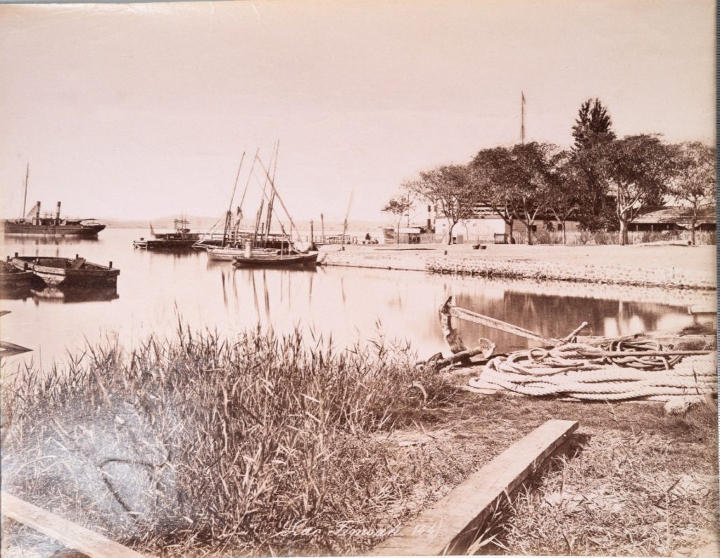 PHOTO Albumine Egypte Paysage Lac de Timsah 21X27cm 1880