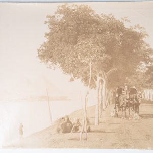 PHOTO Albumine	Egypte	Paysage route des pyramides	21X27cm	1880