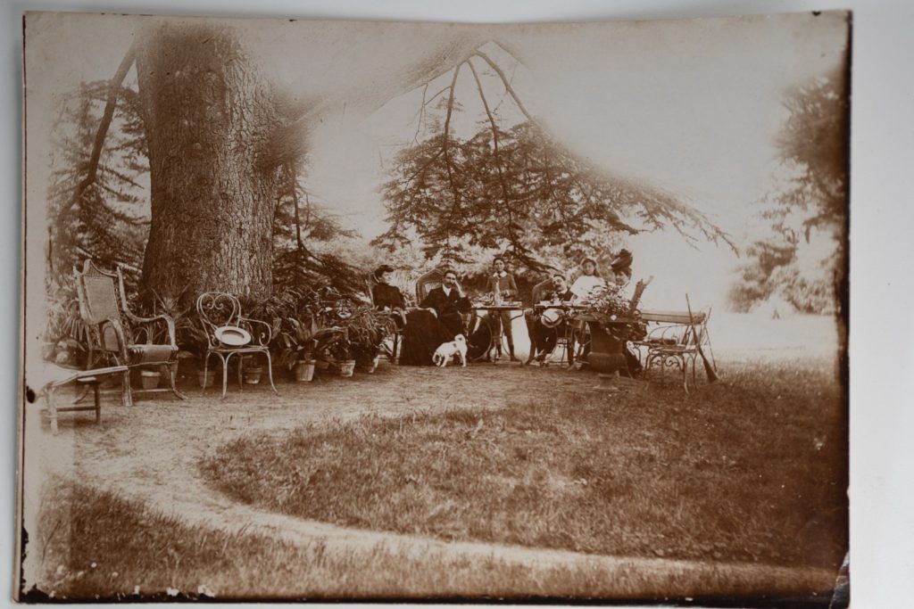 PHOTO citrate	France	famille bourgeoise et chien	11X17cm	1900