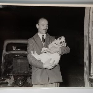 PHOTO Argentique	France	Homme et son chien	18X24cm	1960