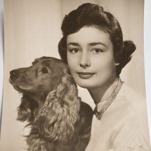 PHOTO Argentique	France	femme et son chien cocker	18X19cm	1950