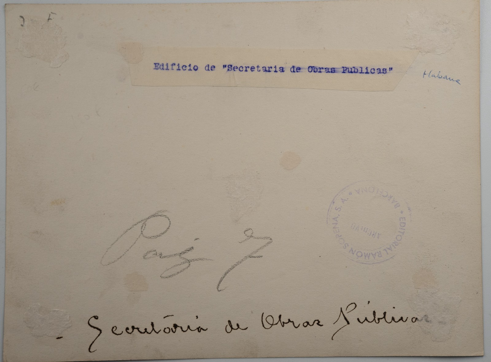 PHOTO Argentique La Havane Bâtiment des Travaux Publics 15x20cm 1930 – Image 2