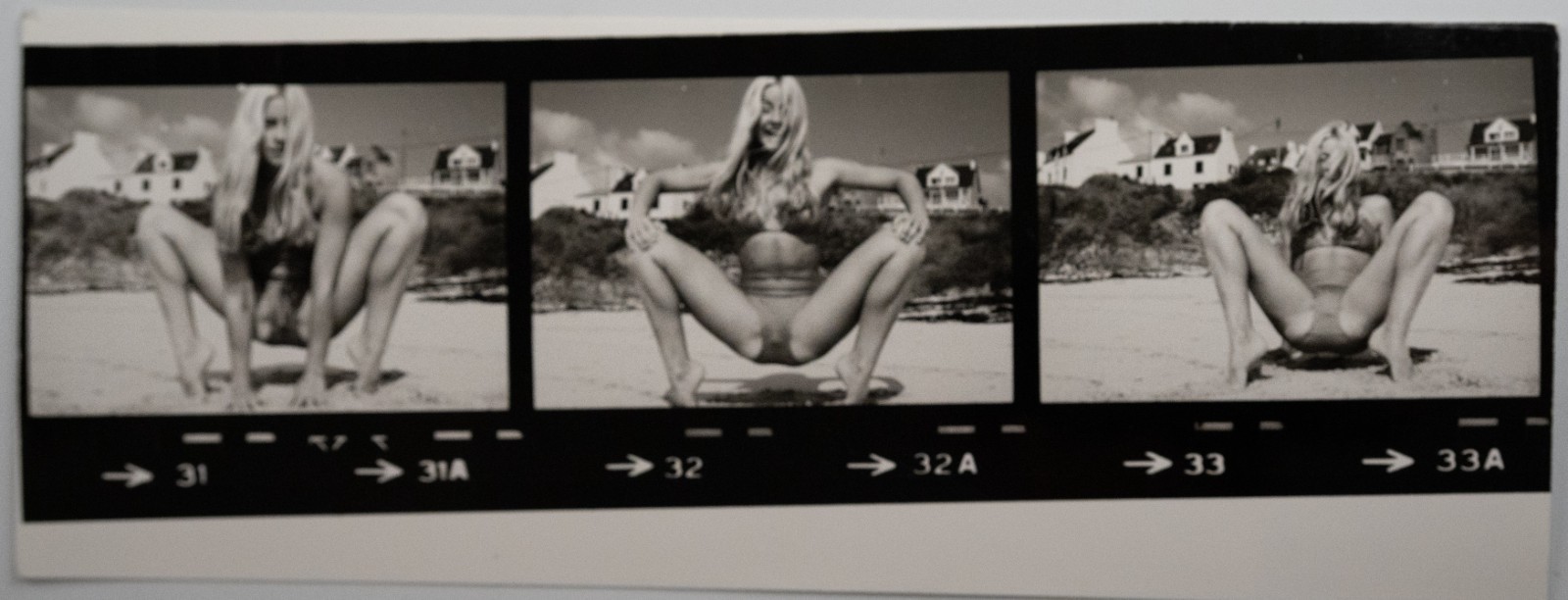 PHOTO Argentique France Planche contact femme nue vue 6X6cm 1980