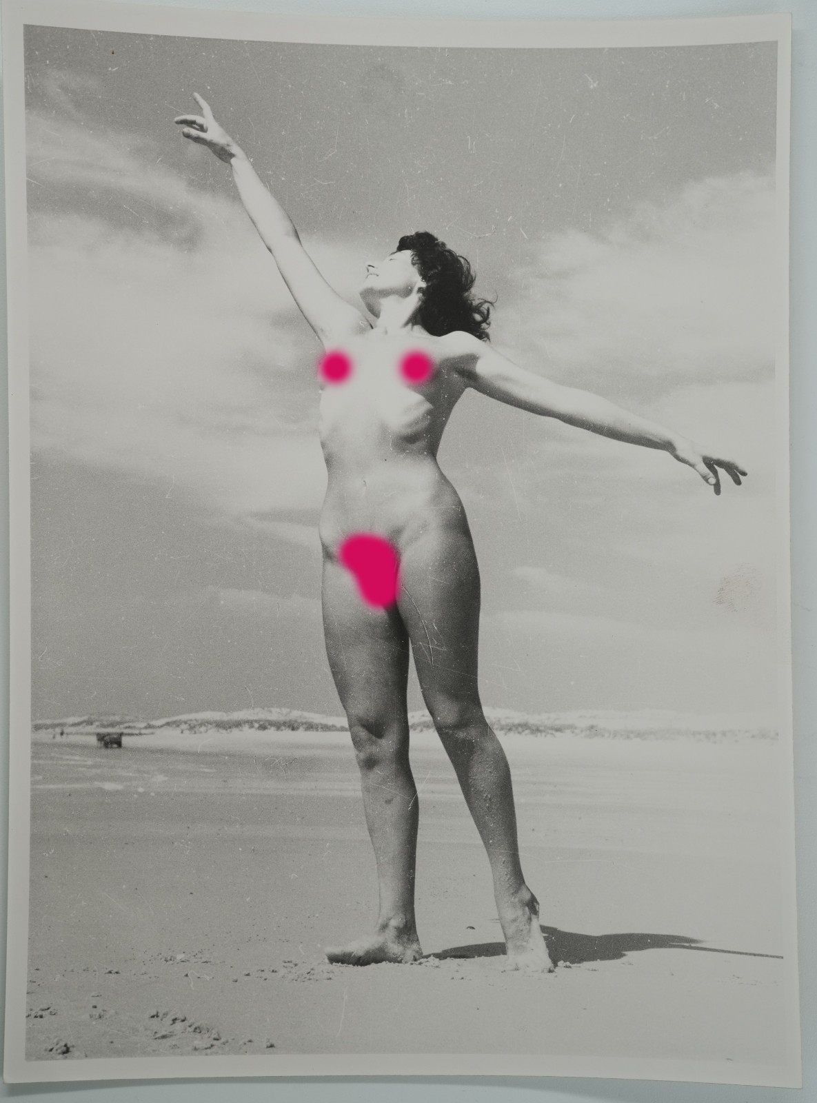 TIRAGE PHOTO ARGENTIQUE 1970 PINUP FEMME NUE NU ARTISTIQUE FORMAT 18X24cm