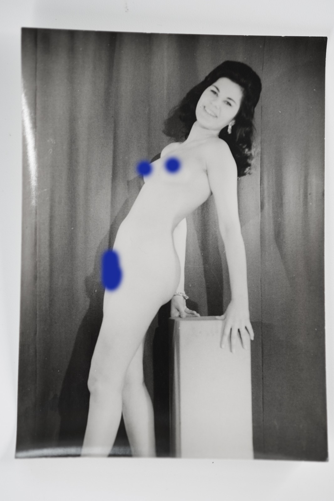 TIRAGE PHOTO ARGENTIQUE 1960 PROFESSIONNEL PINUP FEMME NUE NU ARTISTIQUE 10X15cm