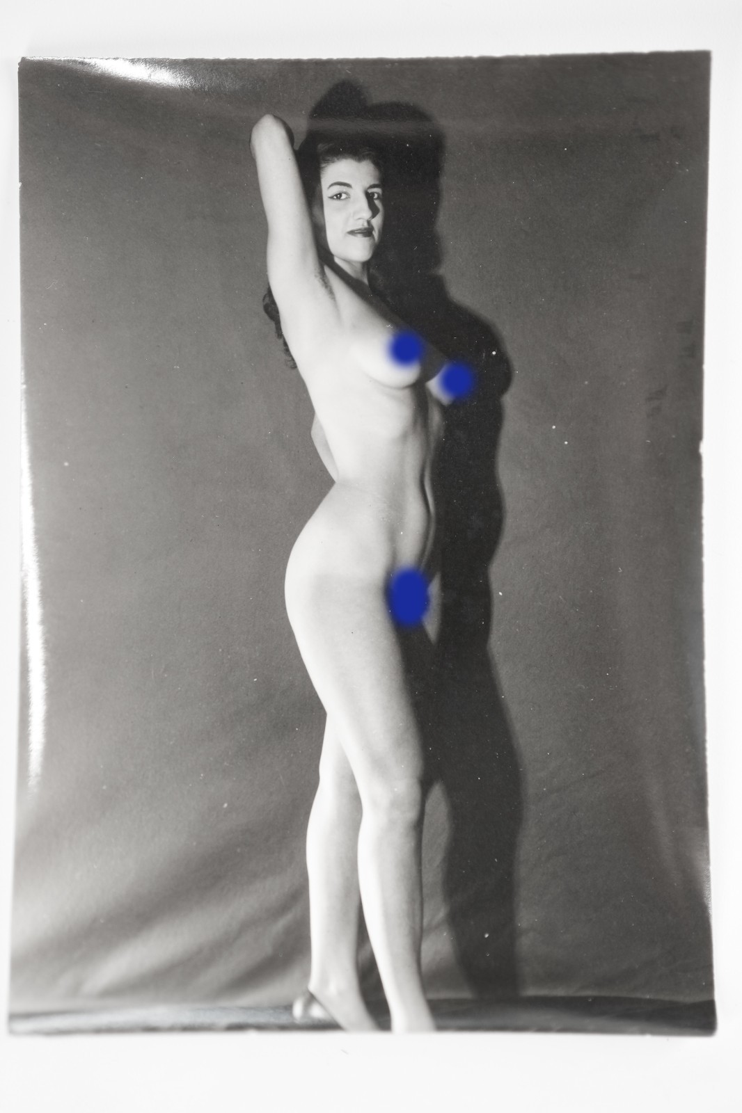 TIRAGE PHOTO ARGENTIQUE 1960 PROFESSIONNEL PINUP FEMME NUE NU ARTISTIQUE 10X15cm