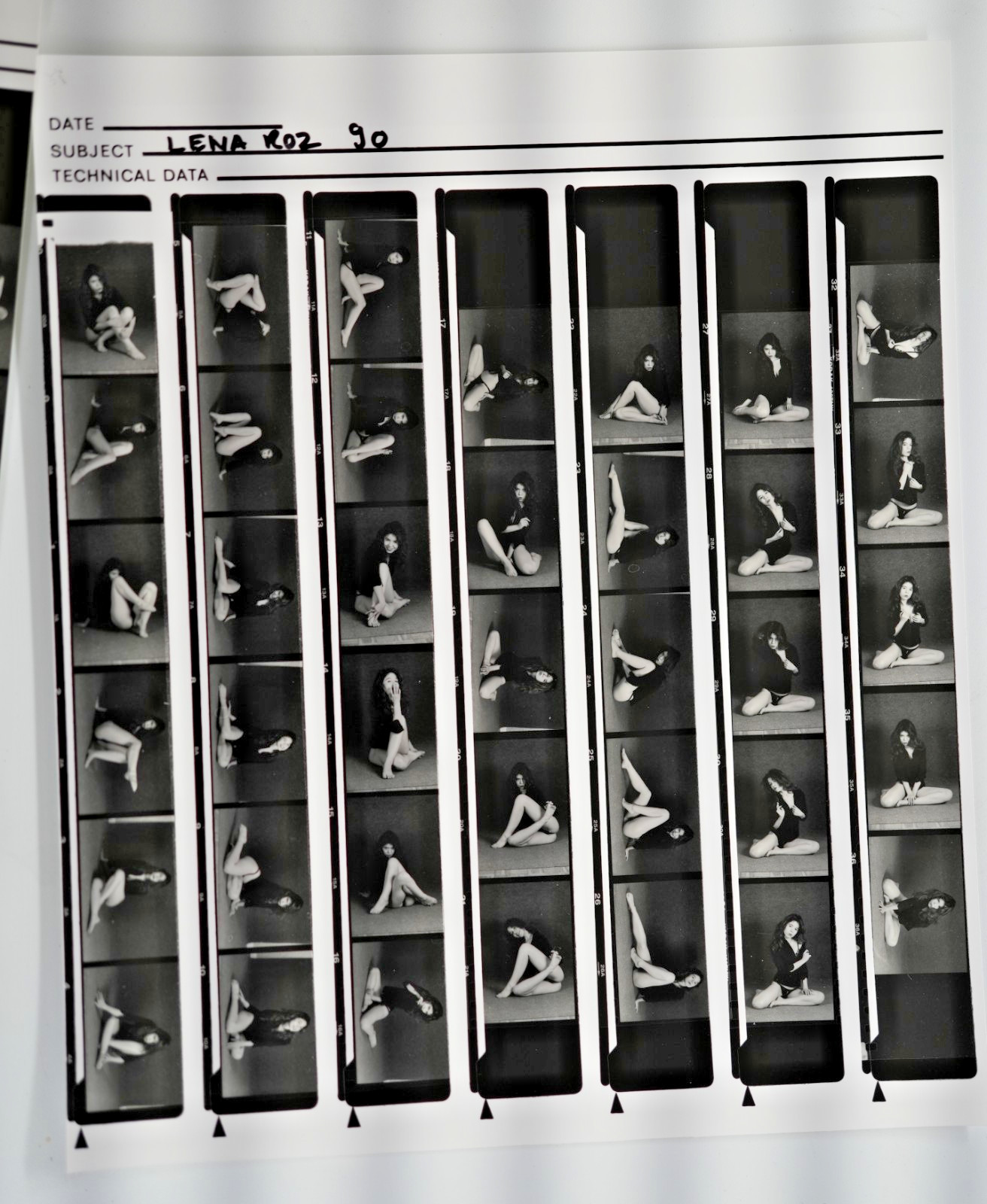 TIRAGE PHOTO Argentique planche contact nu artistique femme nue 24X29cm 1980