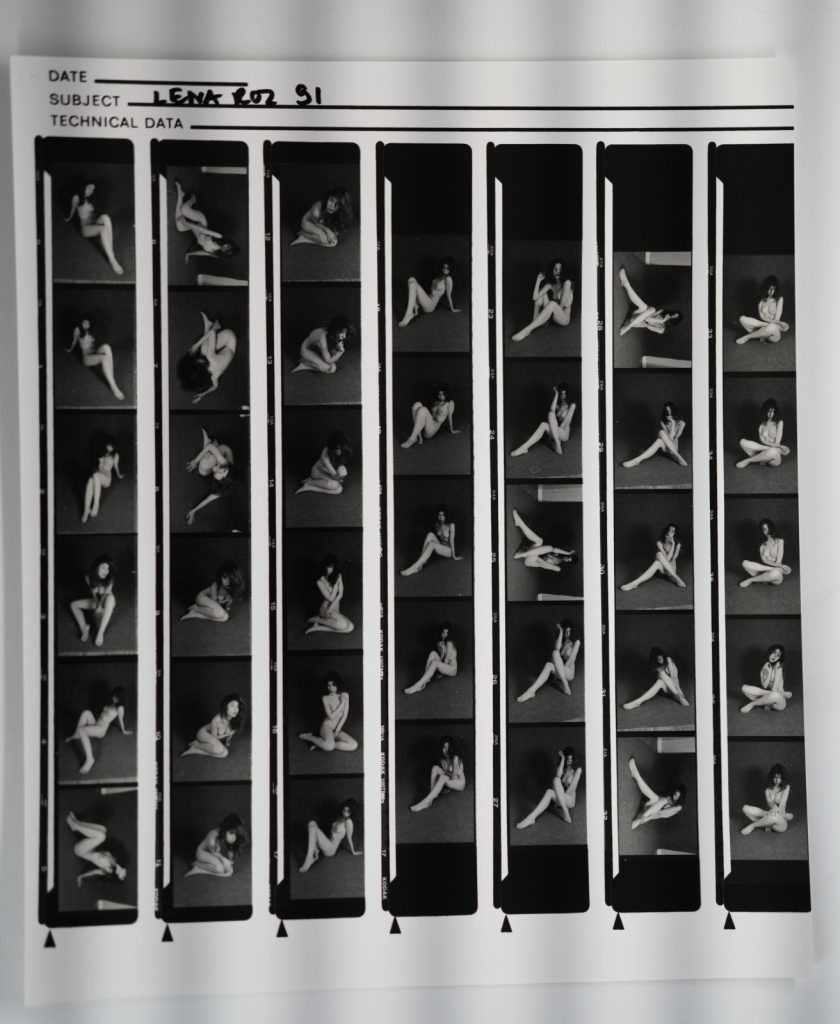 TIRAGE PHOTO Argentique planche contact nu artistique femme nue 	24X29cm 1980