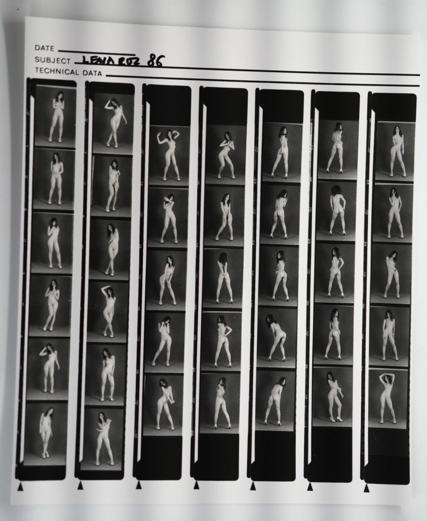 TIRAGE PHOTO Argentique planche contact nu artistique femme nue 	24X29cm 1980