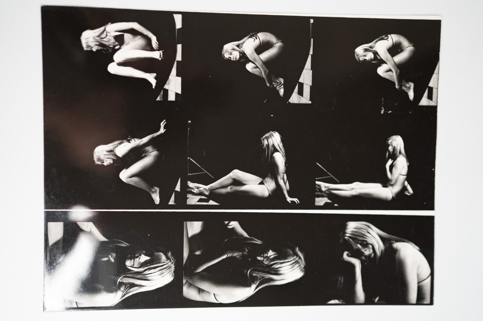 PHOTO Argentique France Planche contact Femme nue nu artistique 18X24cm vue 6X6C