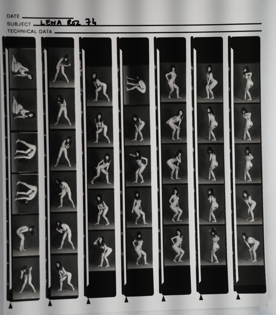 TIRAGE PHOTO Argentique planche contact nu artistique femme nue 	24X29cm 1980