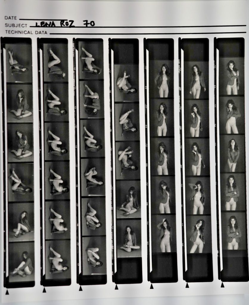 TIRAGE PHOTO Argentique planche contact nu artistique femme nue 	24X29cm 1980