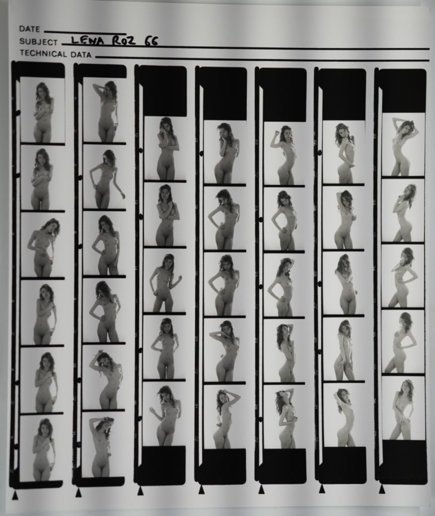 TIRAGE PHOTO Argentique planche contact nu artistique femme nue 	24X29cm 1980