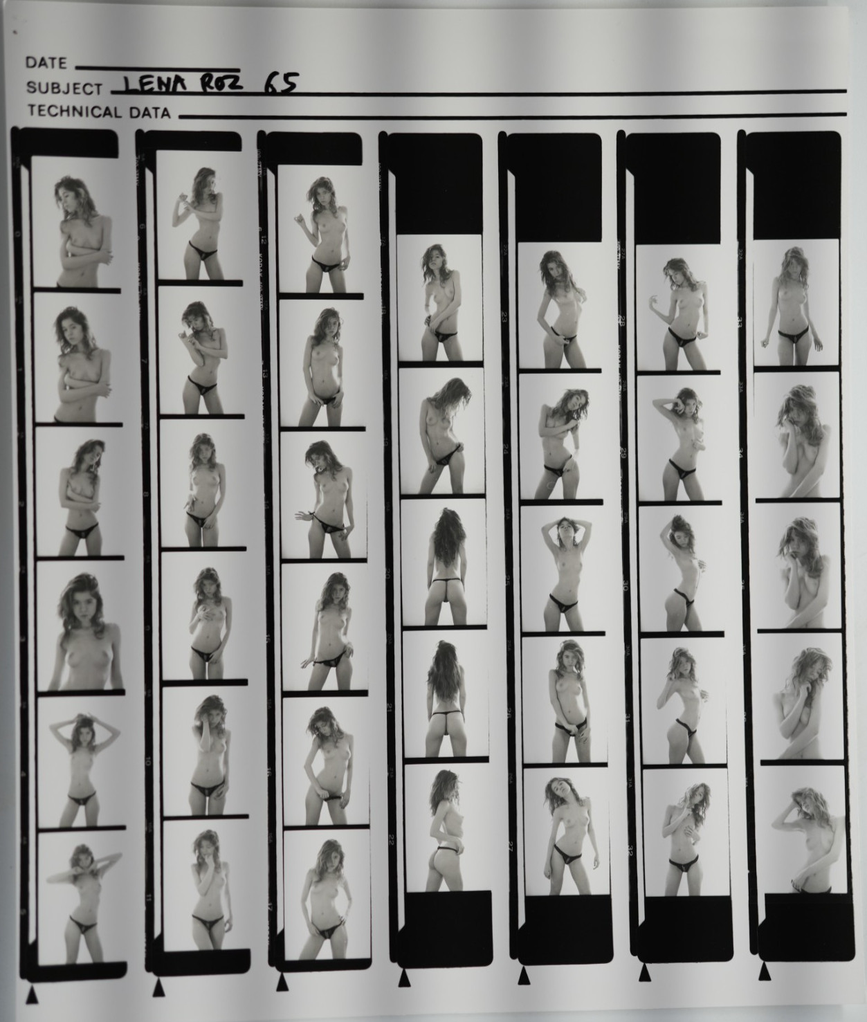 TIRAGE PHOTO Argentique planche contact nu artistique femme nue 24X29cm 1980
