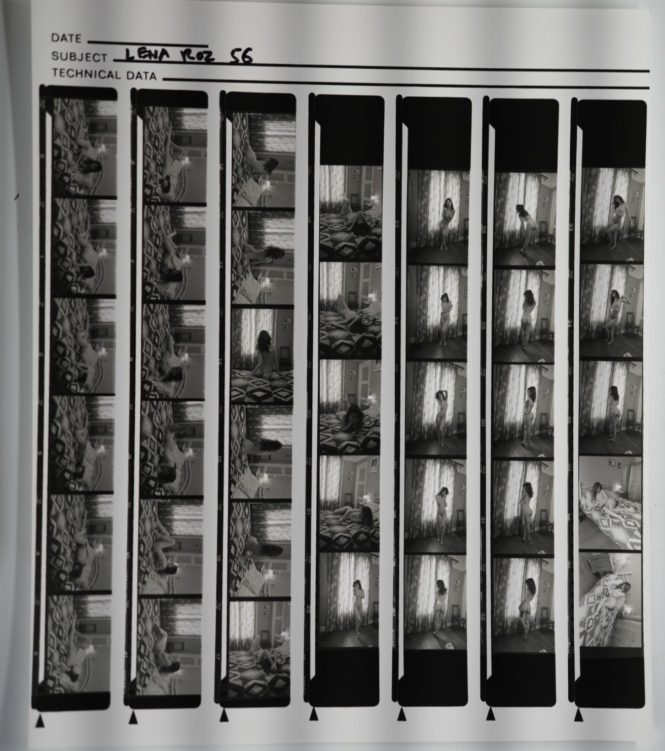 TIRAGE PHOTO Argentique planche contact nu artistique femme nue 24X29cm 1980