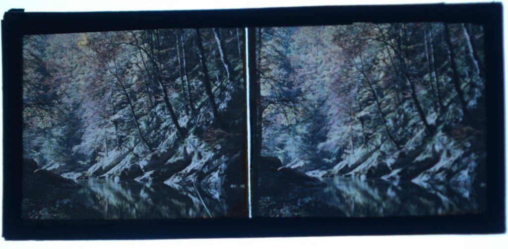 Autochrome France Stéréo paysage de montagne en France 6X13cm 1920