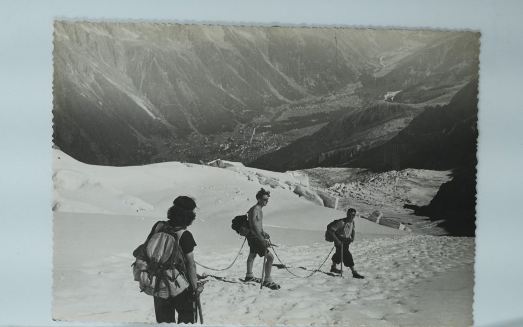 TIRAGE PHOTO Argentique France alpiniste amateur à Chamonix 10x15cm 1940