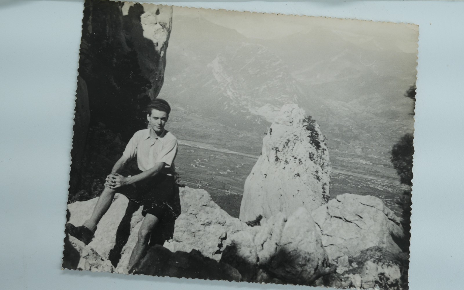 TIRAGE PHOTO Argentique France alpiniste amateur à Chamonix 10x15cm 1940