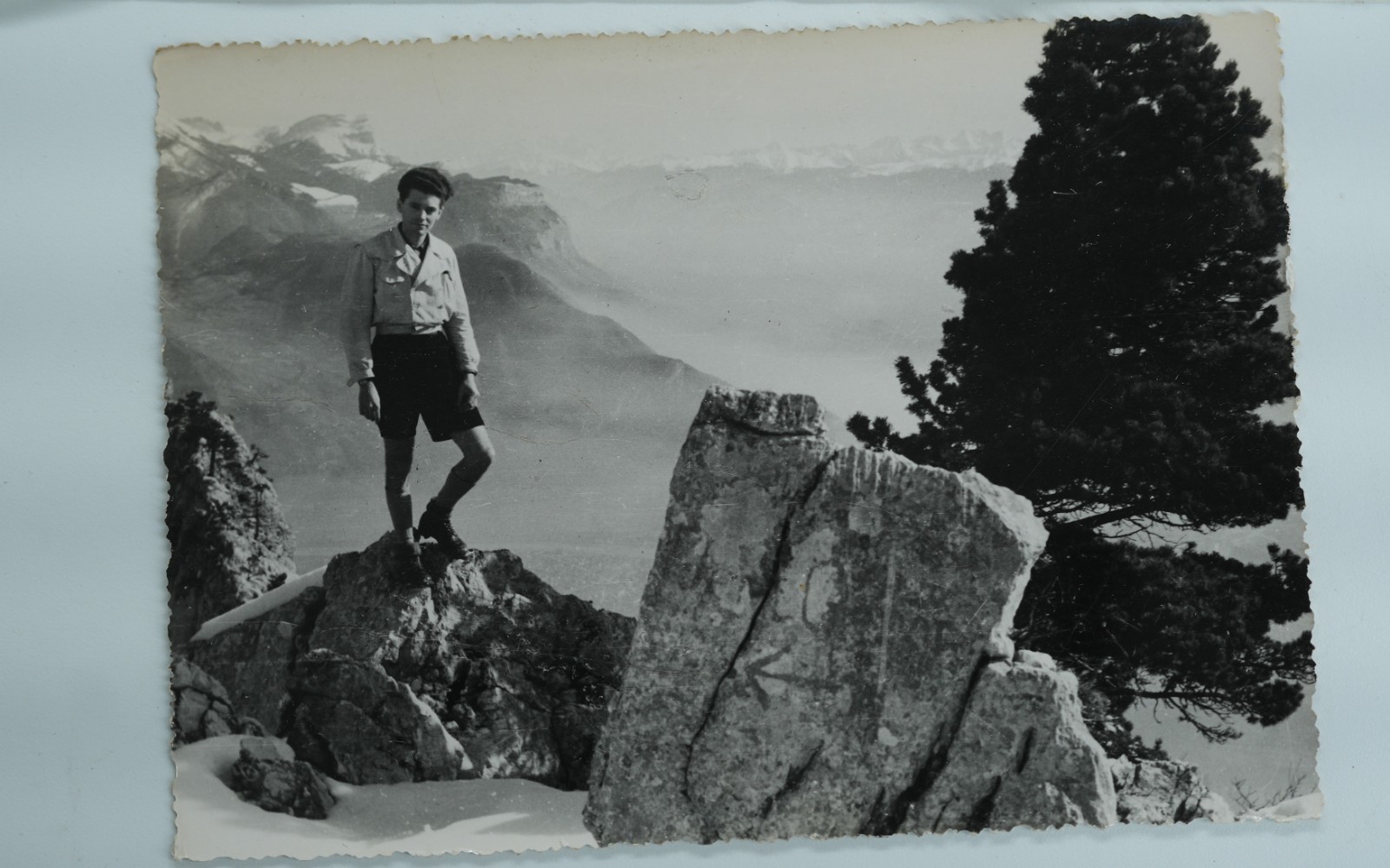 TIRAGE PHOTO Argentique France alpiniste amateur à Chamonix 10x15cm 1940