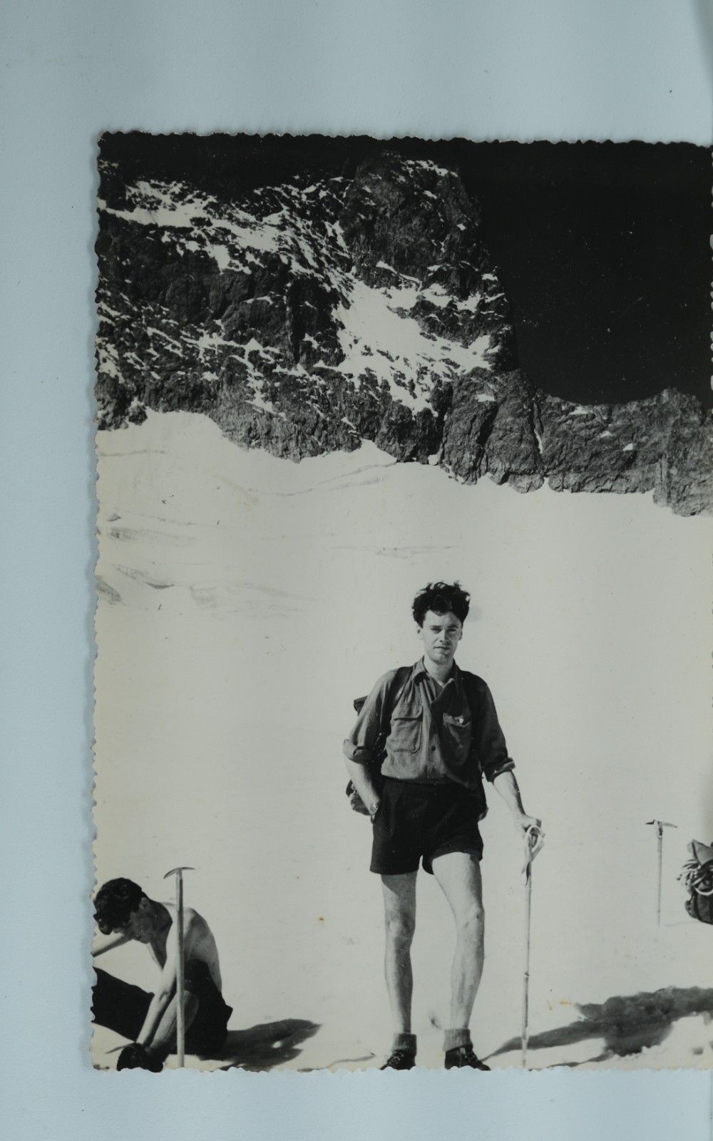TIRAGE PHOTO Argentique France alpiniste amateur à Chamonix 10x15cm 1940