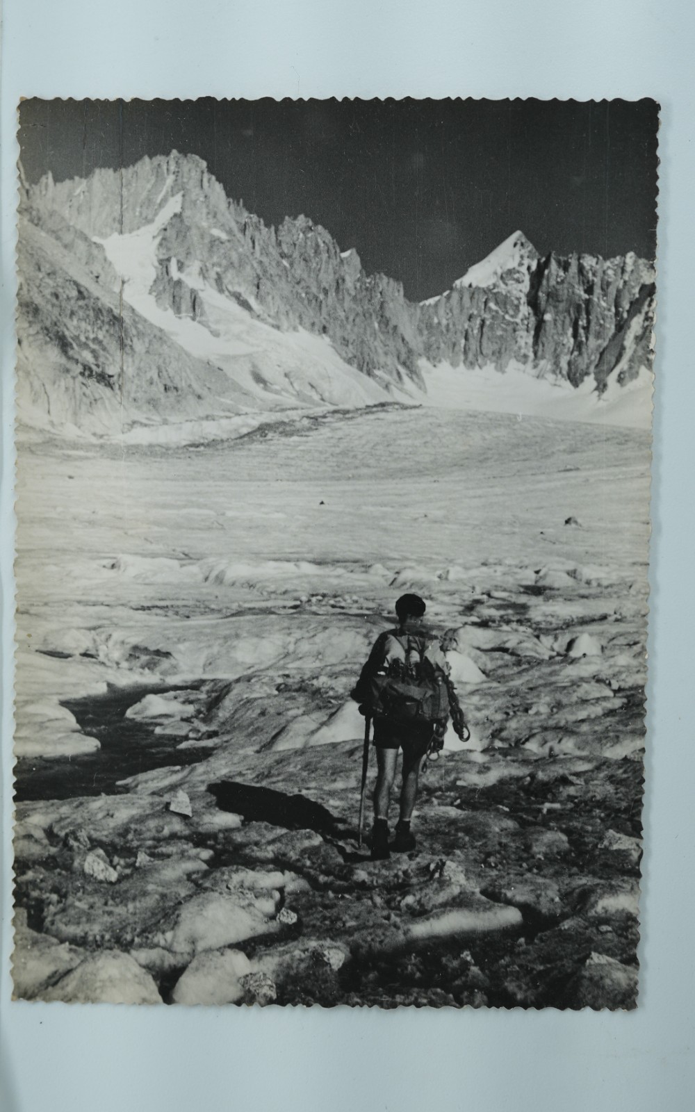 TIRAGE PHOTO Argentique France alpiniste amateur à Chamonix 10x15cm 1940