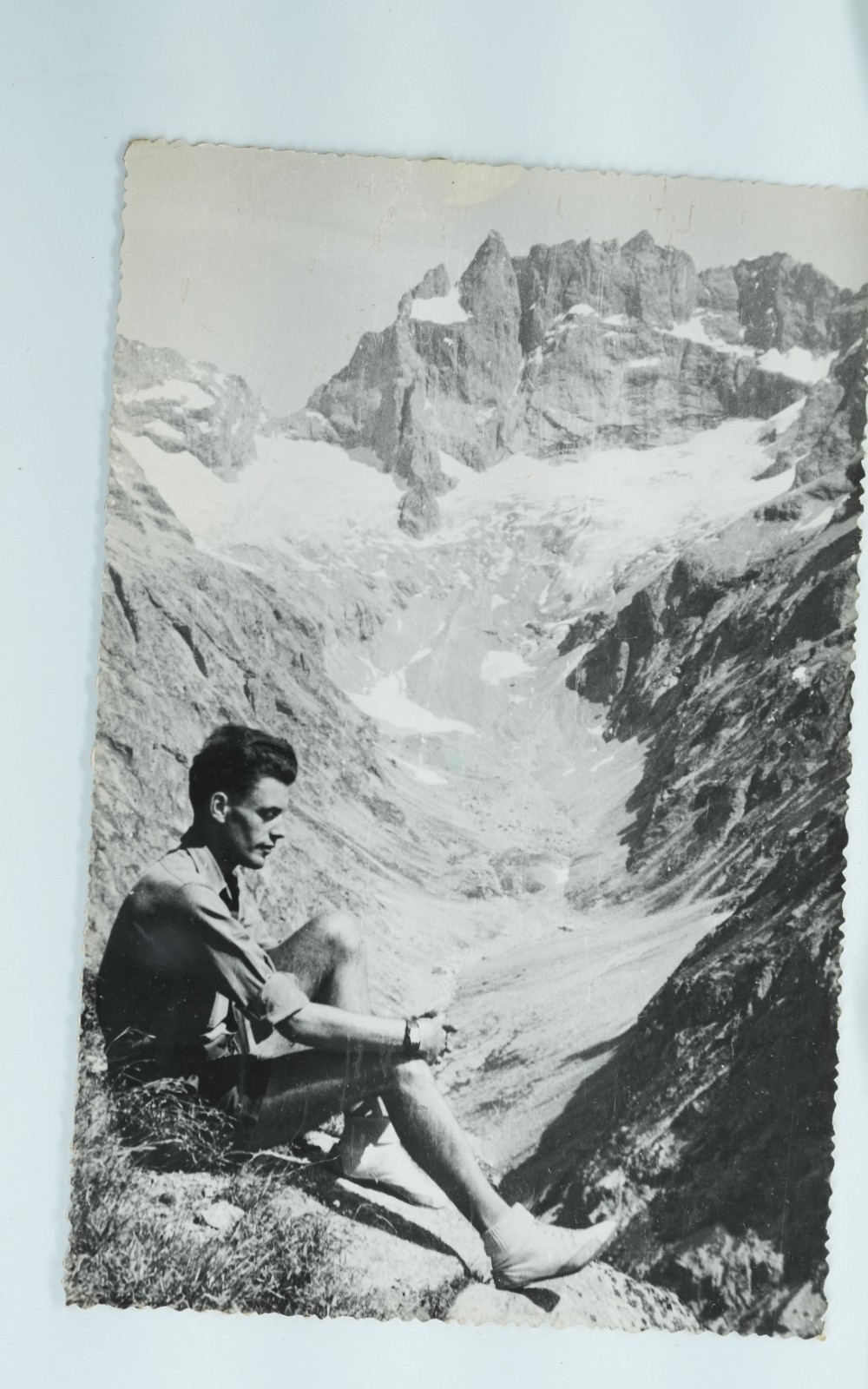 TIRAGE PHOTO Argentique France alpiniste amateur à Chamonix 10x15cm 1940