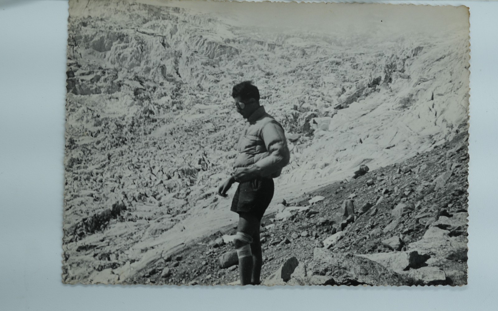 TIRAGE PHOTO Argentique France alpiniste amateur à Chamonix 10x15cm 1940