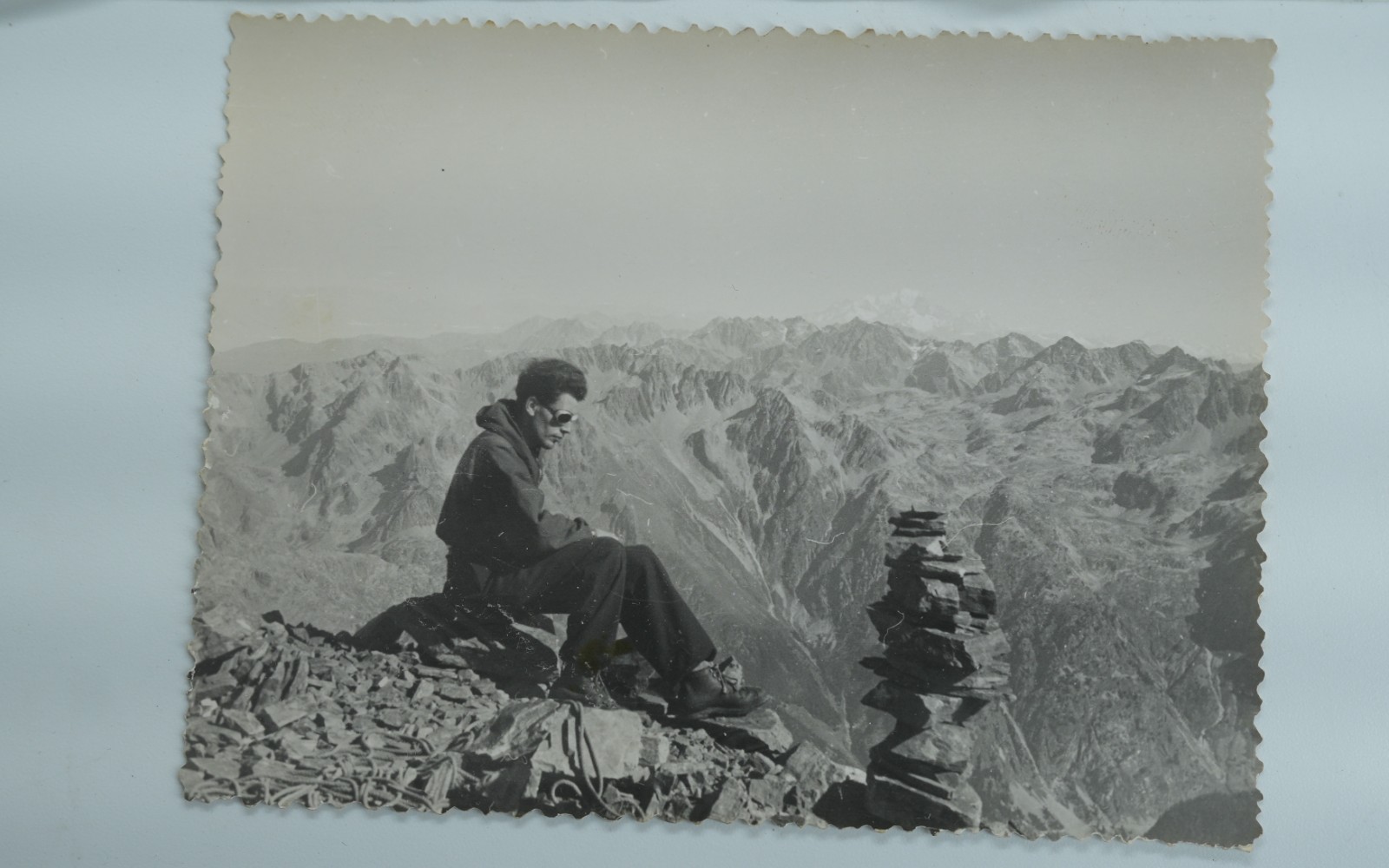 TIRAGE PHOTO Argentique France alpiniste amateur à Chamonix 10x15cm 1940