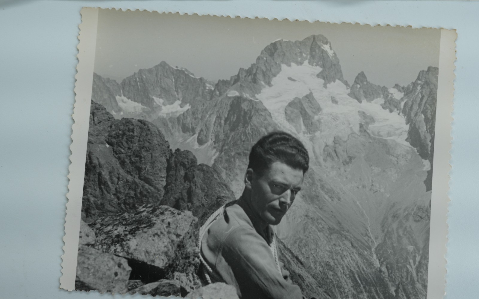 TIRAGE PHOTO Argentique France alpiniste amateur à Chamonix 10x15cm 1940