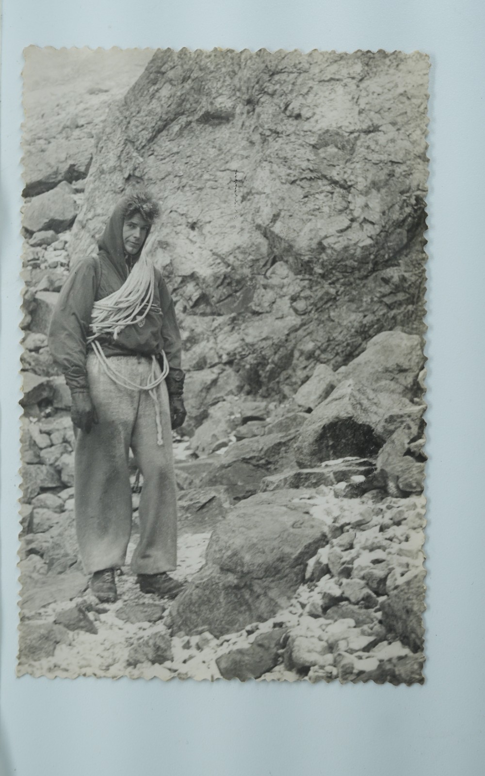 TIRAGE PHOTO Argentique France alpiniste amateur à Chamonix 10x15cm 1940