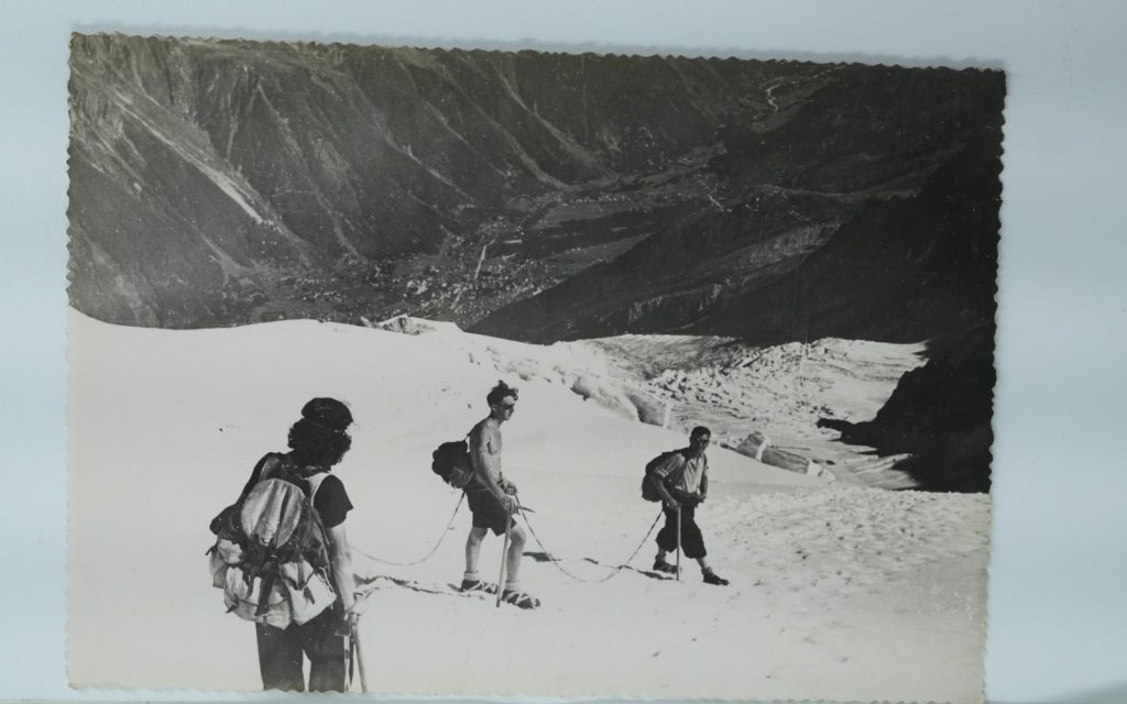 TIRAGE PHOTO Argentique France alpiniste amateur à Chamonix 10x15cm 1940