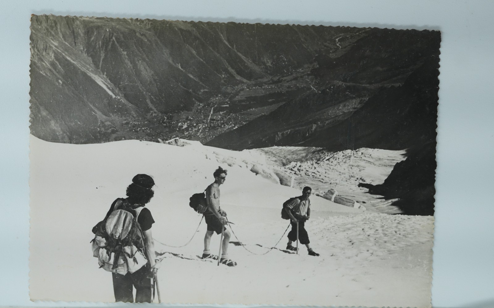 TIRAGE PHOTO Argentique France alpiniste amateur à Chamonix 10x15cm 1940