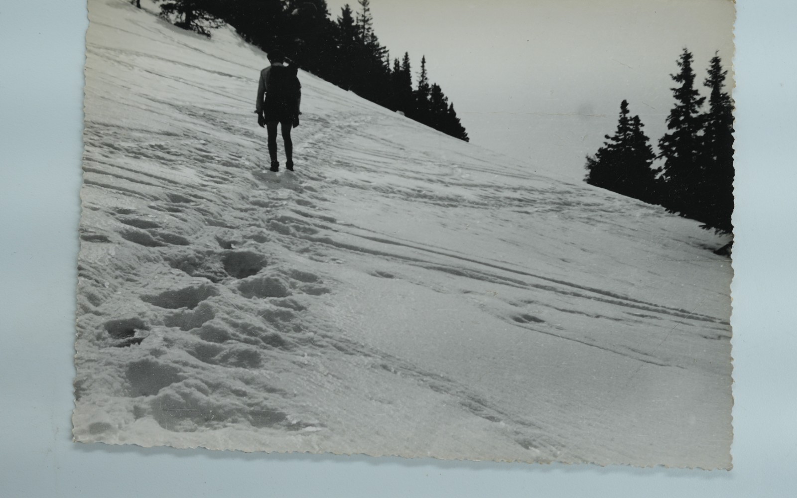 TIRAGE PHOTO Argentique France alpiniste amateur à Chamonix 10x15cm 1940