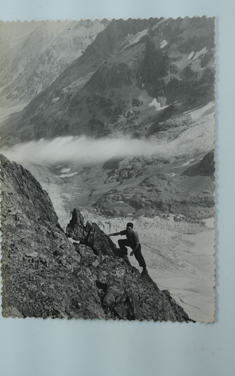 TIRAGE PHOTO Argentique France alpiniste amateur à Chamonix 10x15cm 1940